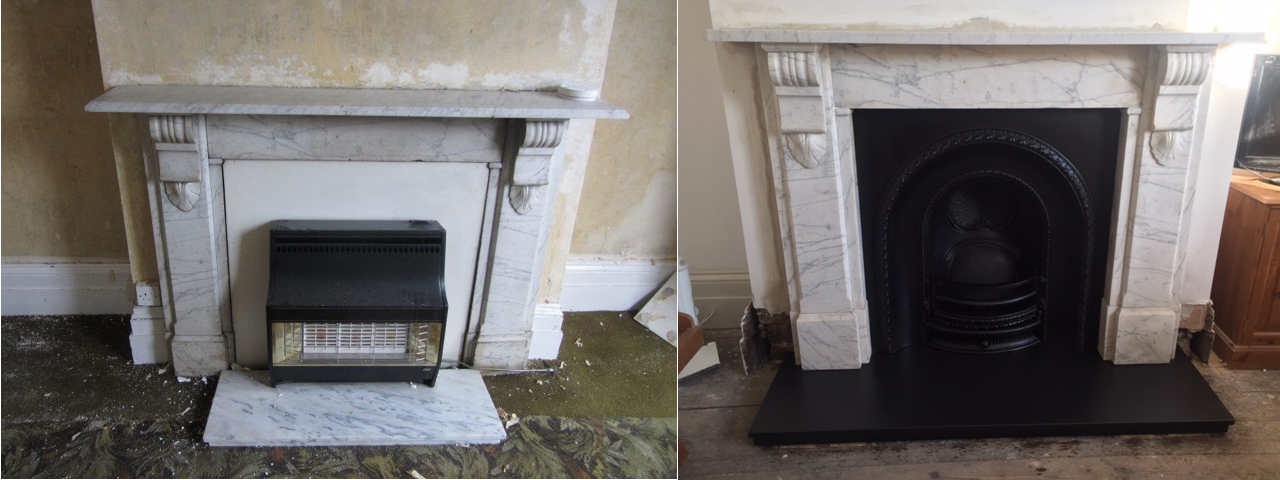 Fireplace Restoration Ward Antique, How To Fix A Marble Fire Surround The Wall