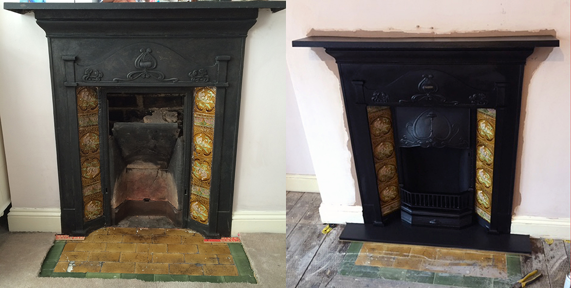 Fireplace Restoration Ward Antique, How To Remove A Cast Iron Fireplace Surround